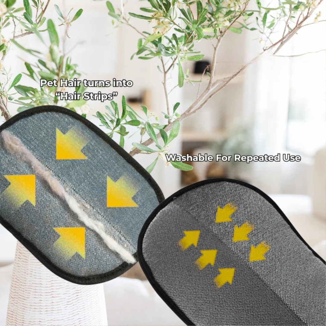 Pet hair cleaning gloves