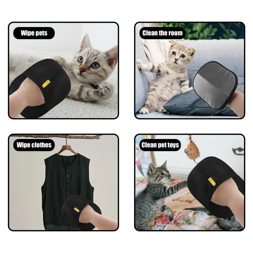 Pet hair cleaning gloves